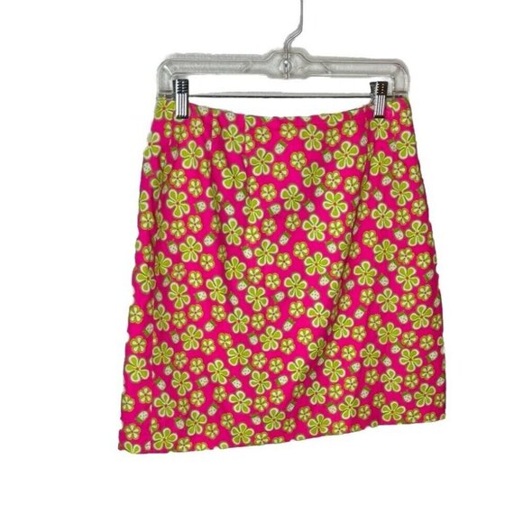 Lilly Pulitzer Ladybug Floral Skirt Psychedelic A Line Summer Size 6 - Picture 2 of 7